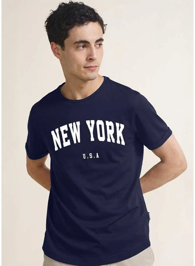 فيردو فيردو قطن نقي تي شيرت رجالي نصف كم كحلي مقاس عادي